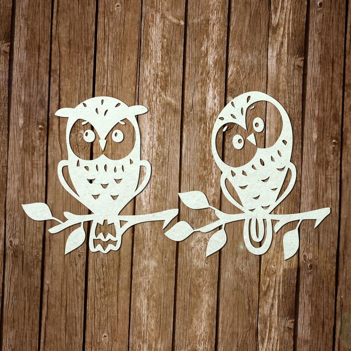 Чипборд картон "Совы [5]" толщ. 0,9-1,15 мм,  р-р каждой 4х5 см