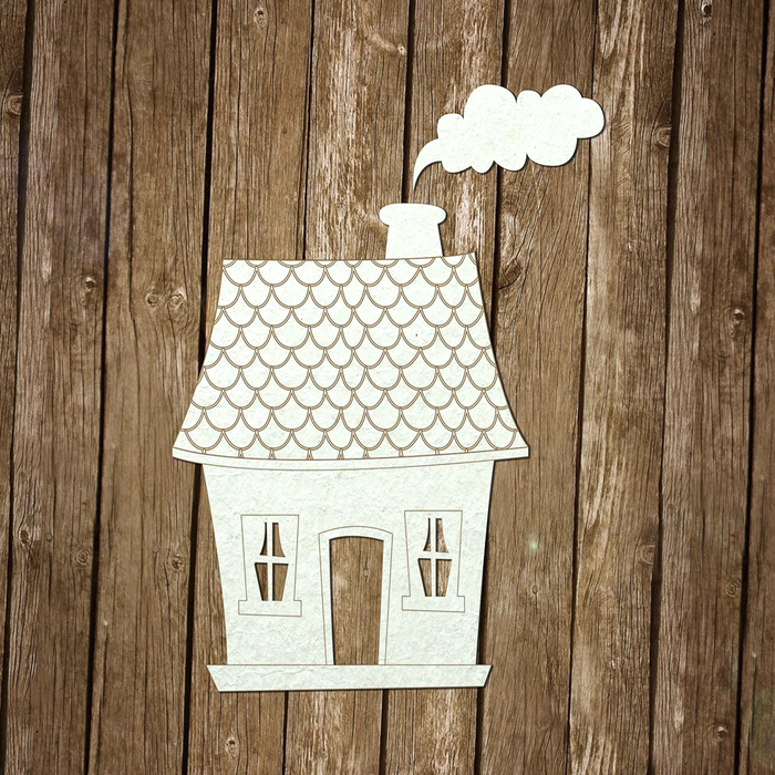 Чипборд картон "Домик с черепичной крышей" толщ. 0,9-1,15 мм, р-р 6х8 см