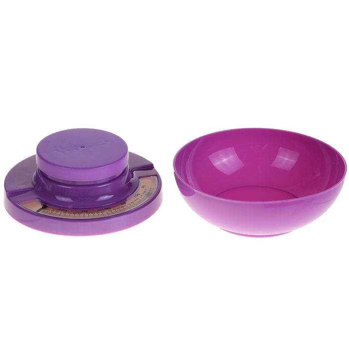 Весы кухонные LuazON, до 3 кг, шаг 20 г, чаша 1л, фиолетовые