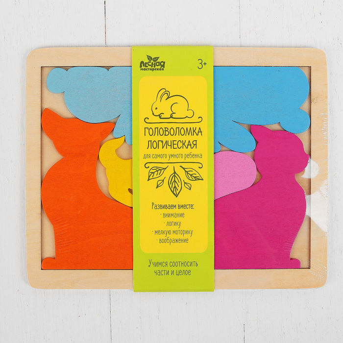 Головоломка логическая "Питомцы", 6 элементов