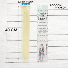 Волосы - тресс для кукол «Прямые» длина волос: 40 см, ширина: 50 см, №613А Ош