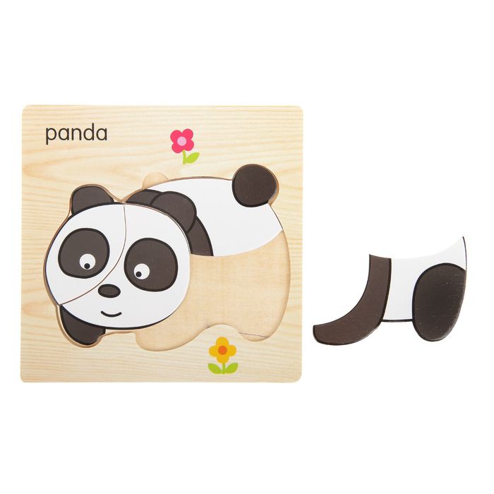 Пазл-вкладыш на деревянном основании "Панда"