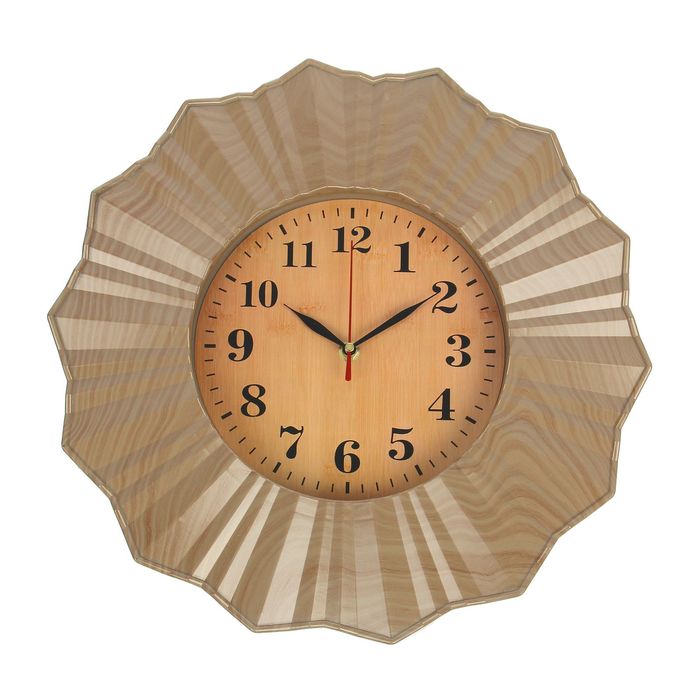 Часы настенные Wood, круглые, в форме солнца, d=38 см