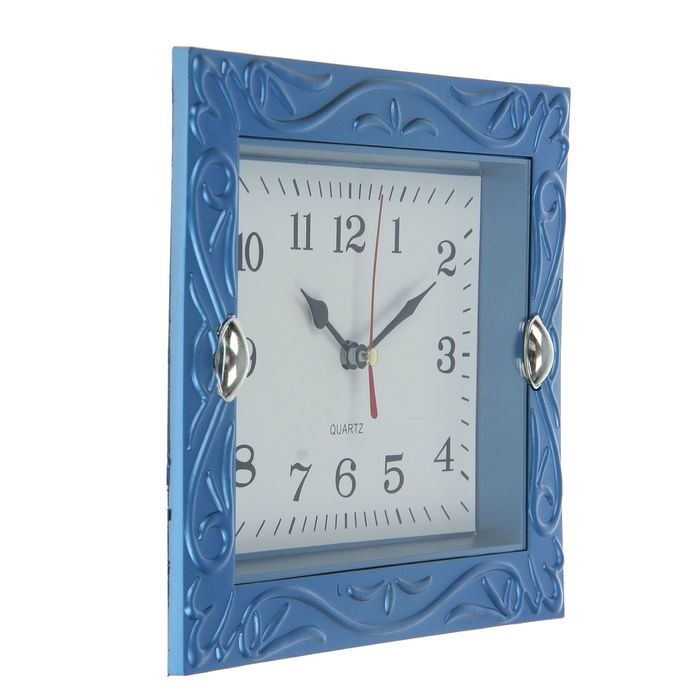 Часы настенные прямоуголные, рама узор, микс, 21,5*3*18 см.