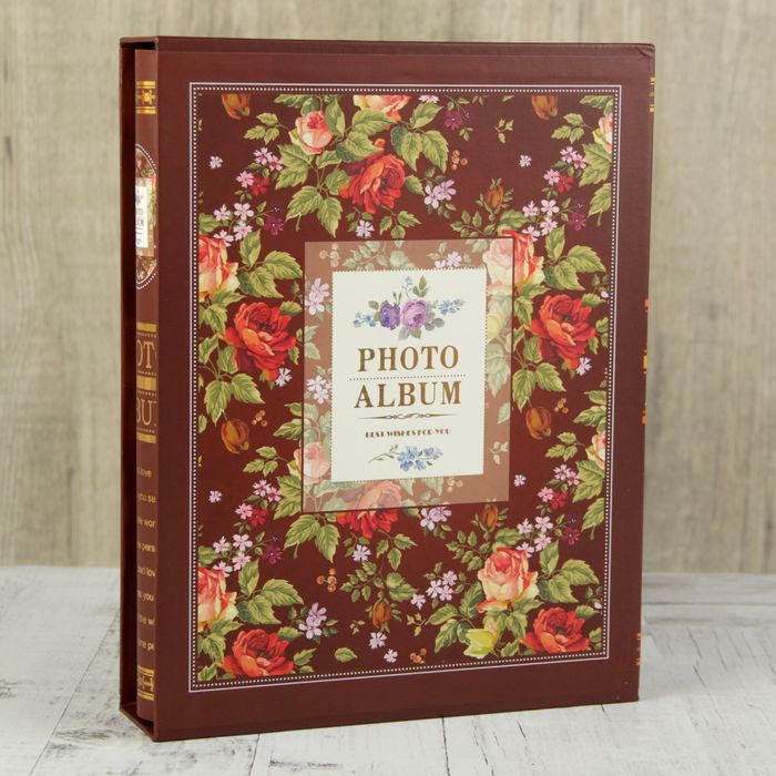 Фотоальбом на 200 фото 10х15 см "Цветочный ковер" в коробке МИКС 26,5х20,5х5,2 см