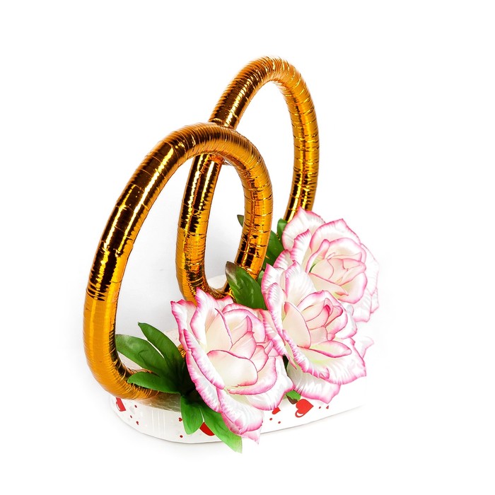 Украшение на крышу "Кольца с цветами", розовые цветы