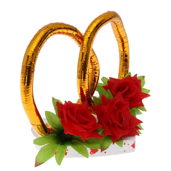 Украшение на крышу "Кольца с цветами", красные цветы