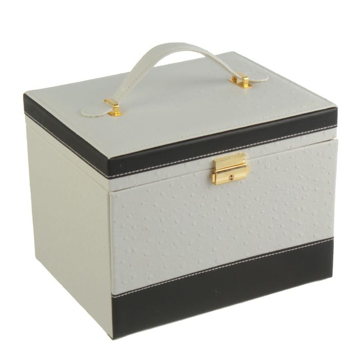 Шкатулка кожзам для украшений "Белое и чёрное" 19х24,5х19,5 см