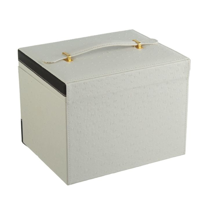 Шкатулка кожзам для украшений "Белое и чёрное" 19х24,5х19,5 см