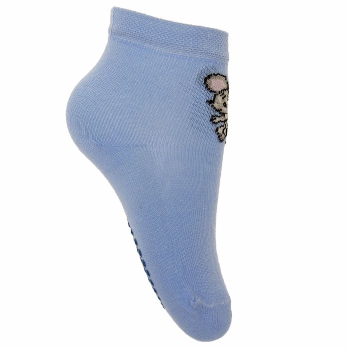 Носки детские со стопперами, цвет голубой, размер 12-14