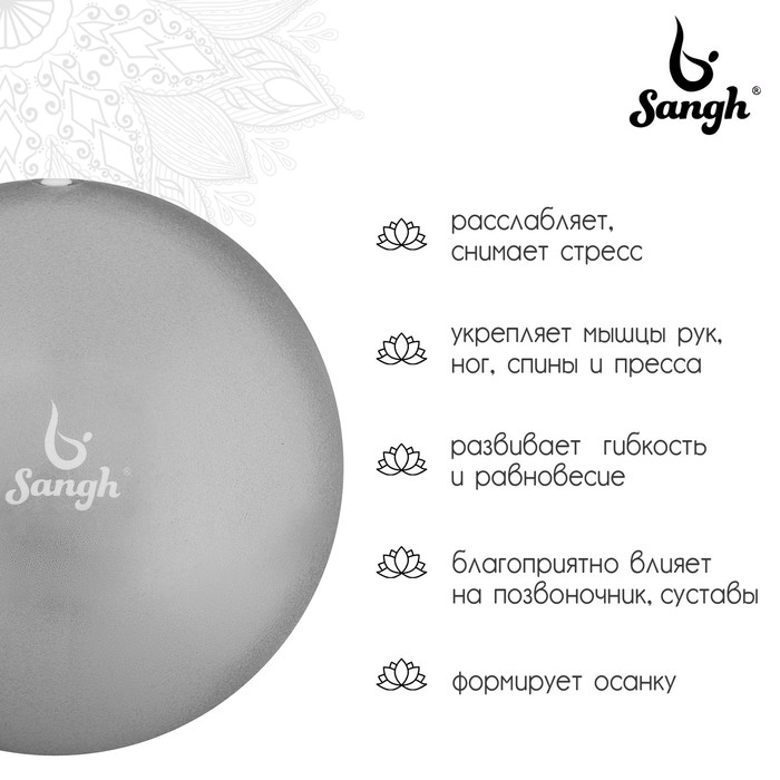 фото Мяч для йоги, 25 см, 100 г, цвет серый sangh