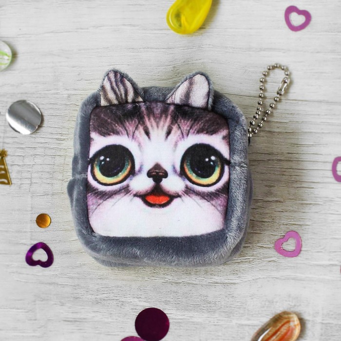 Мягкий кошелёк "Большеглазый котик"