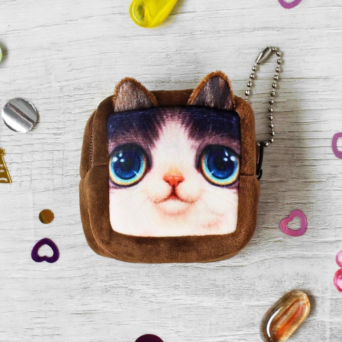 Мягкий кошелёк "Голубоглазый котик"