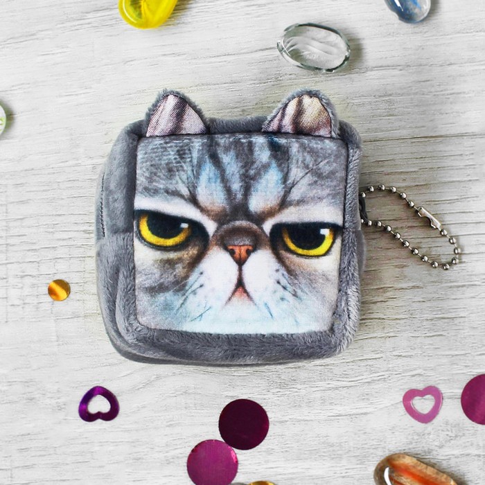 Мягкий кошелёк "Вредный котик"