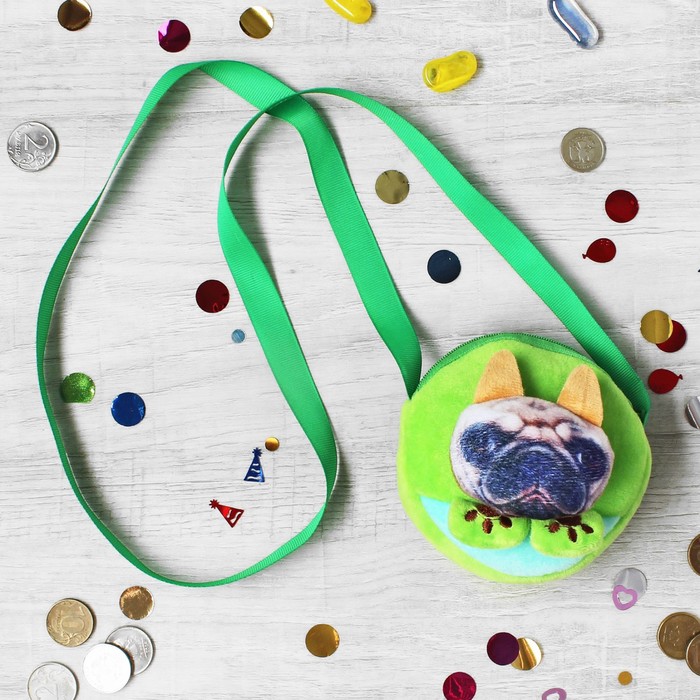 Сумочка "Собачка" коричневые ушки, с ремешком