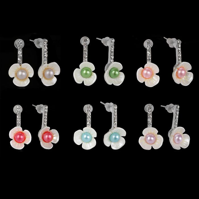 Серьги ассорти "Цветочек" мини, цвет МИКС