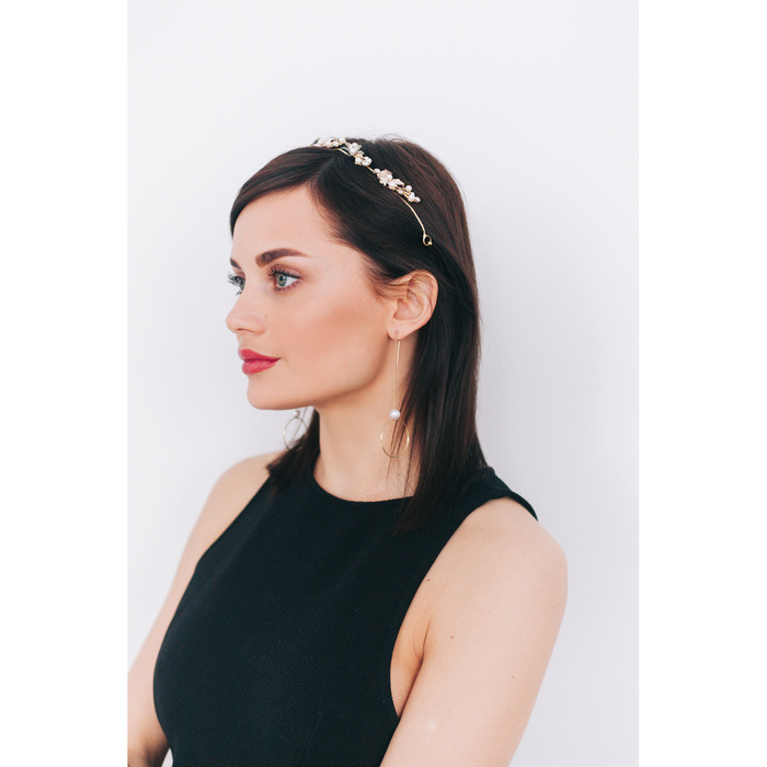 Серьги с жемчугом "Цепочки" круг, цвет МИКС