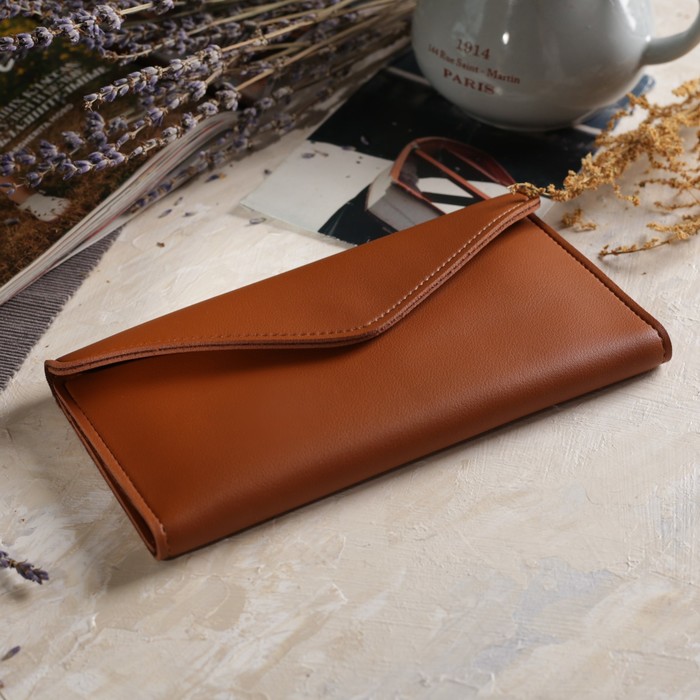 Кошелёк женский, 3 отдела, отдел для карт, цвет тёмно-оранжевый