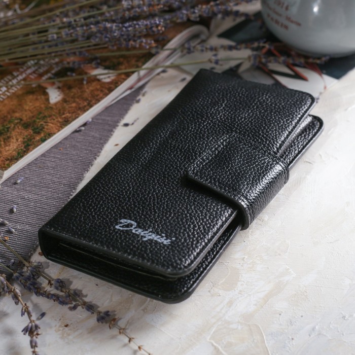 Кошелёк женский на молнии, 2 отдела, отдел для карт, монет, цвет чёрный