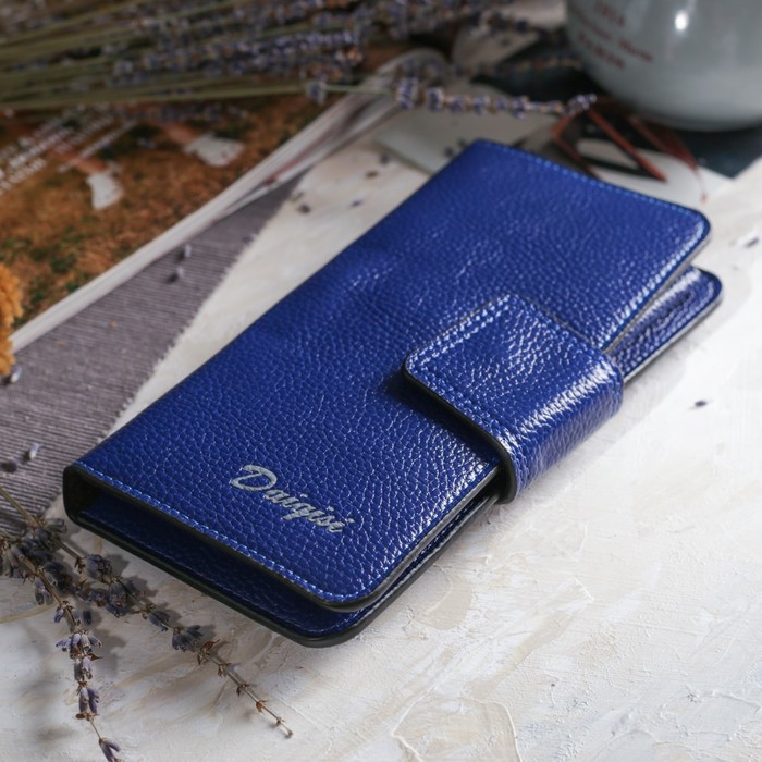 Кошелёк женский на молнии, 2 отдела, отдел для карт, монет, цвет синий