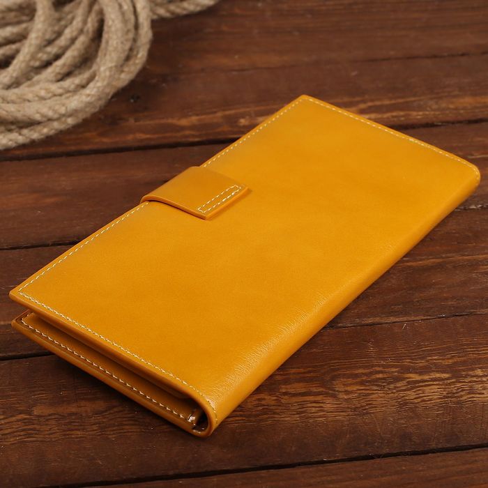 Кошелёк женский на молнии, 2 отдела, отдел для карт, монет, цвет жёлтый