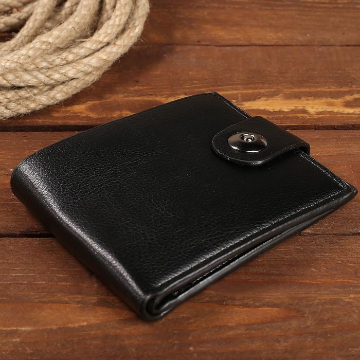 Портмоне мужское, 3 отдела, для карт, для sim-карты, цвет чёрный