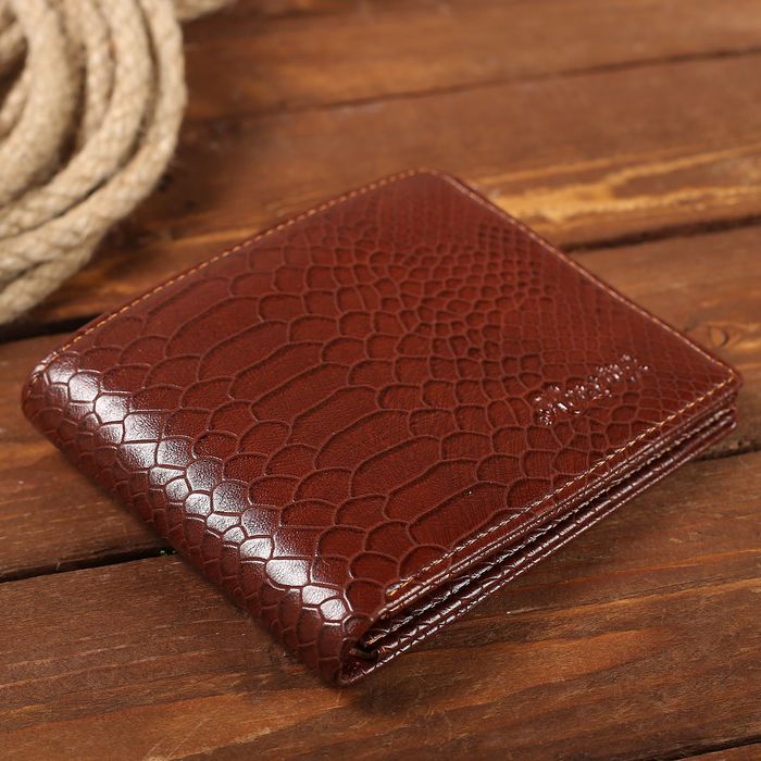 Портмоне мужское, 3 отдела, для карт, цвет коричневый