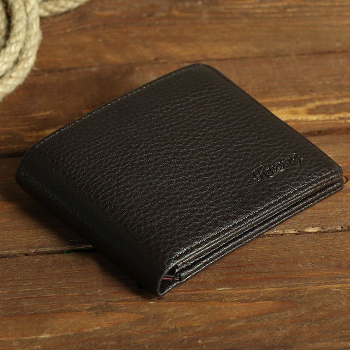 Портмоне мужское, 3 отдела, для карт, для монет, цвет кофе