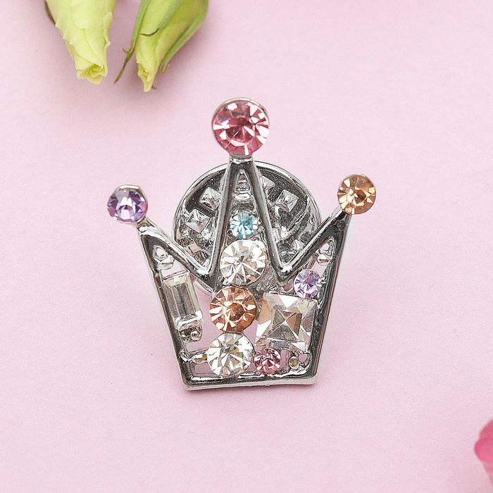 Значок "Корона для принцесски", разноцветная в серебре