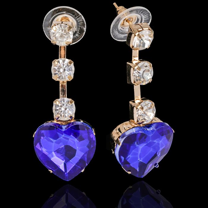 Серьги со стразами "Сердце" лёгкость, цвет МИКС