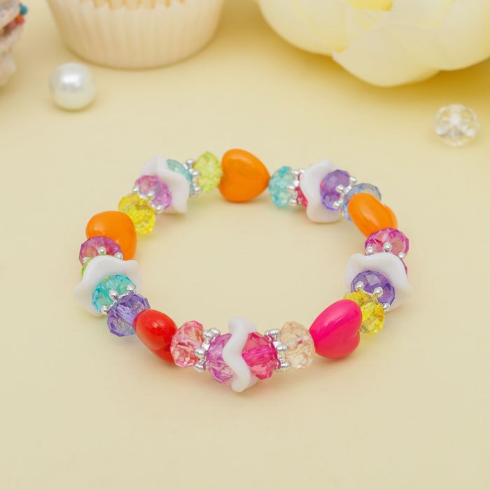 Браслет детский "Выбражулька", лепестки, цвет микс