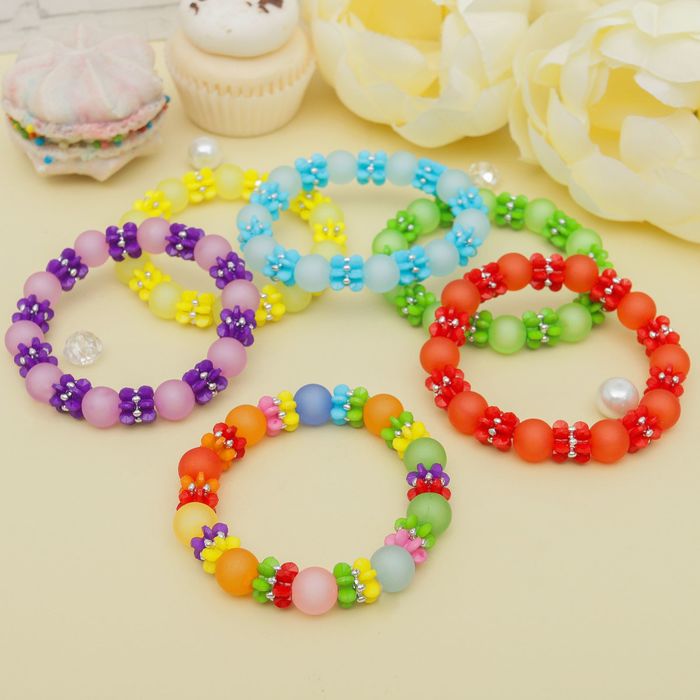 Браслет детский "Выбражулька", горошек, цвет микс