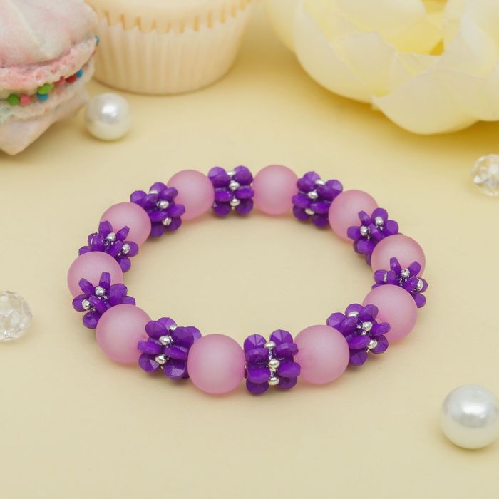 Браслет детский "Выбражулька", горошек, цвет микс