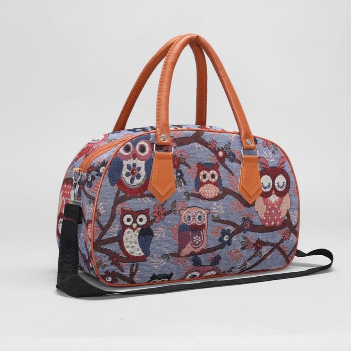 Сумка дорожная на молнии, 1 отдел, длинный ремень, цвет голубой