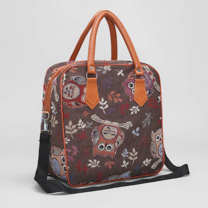 Сумка дорожная на молнии, 1 отдел, длинный ремень, цвет коричневый