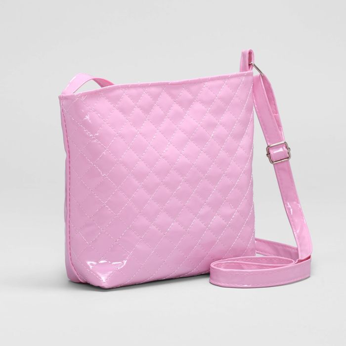 Сумка детская, отдел на молнии, лак, цвет розовый