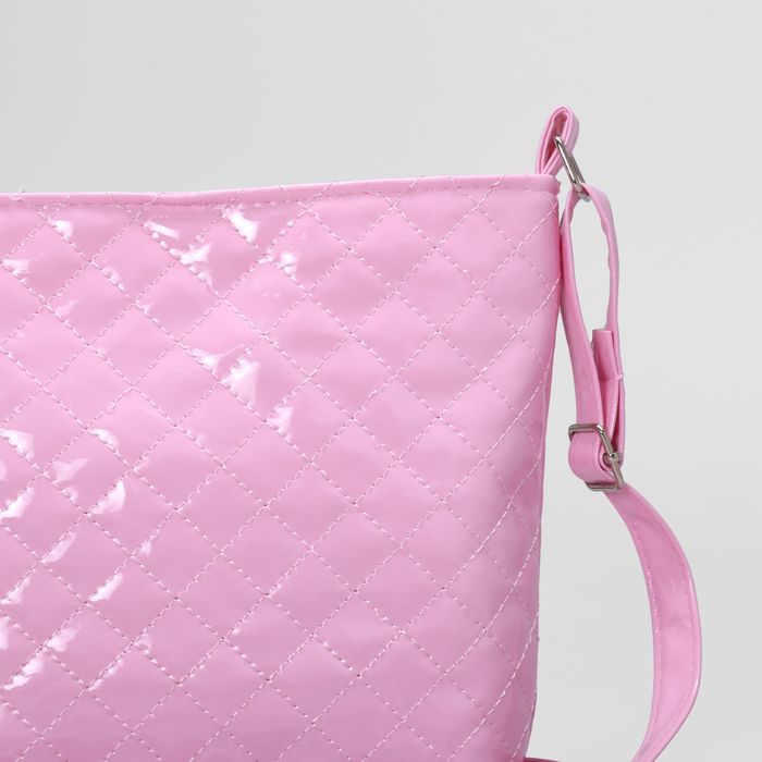Сумка детская, отдел на молнии, лак, цвет розовый
