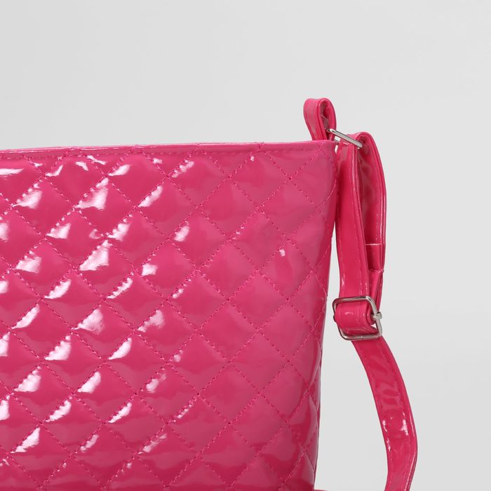 Сумка детская, отдел на молнии, лак, цвет малиновый