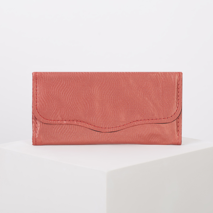 Кошелёк женский на клапане, 2 отдела, для монет, цвет красный