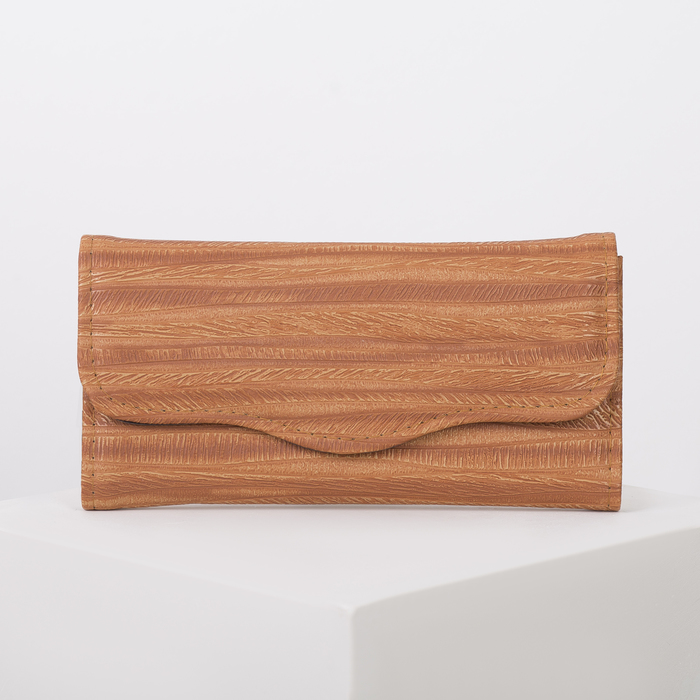 Кошелёк женский на клапане, 2 отдела, для монет, цвет рыжий