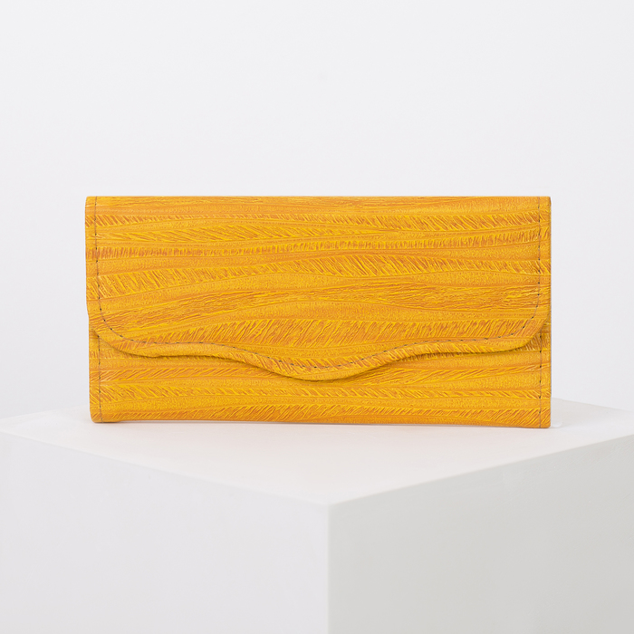 Кошелёк женский на клапане, 2 отдела, для монет, цвет жёлтый