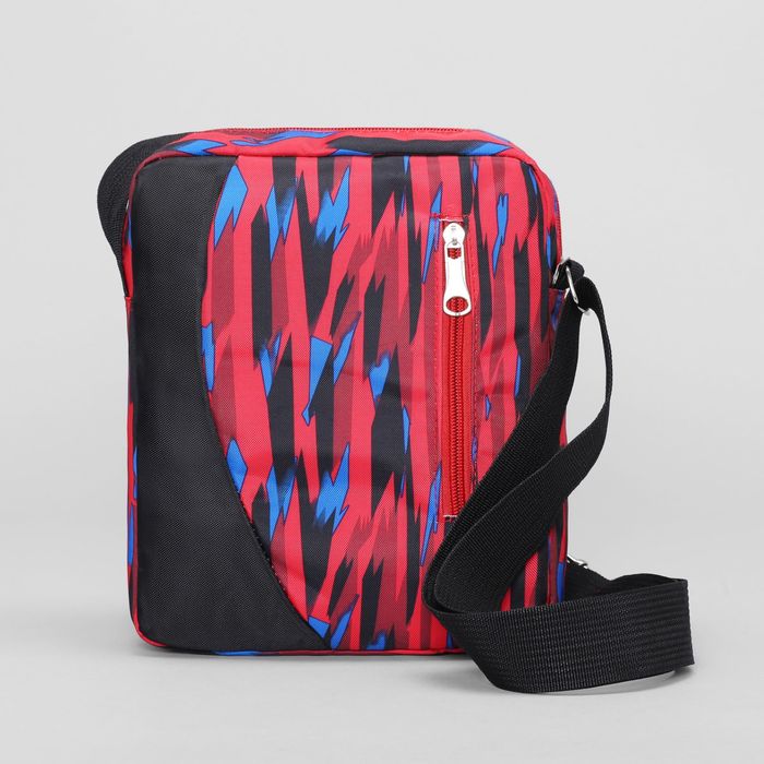 Сумка мол Пламя, 18*5*23, 1 отд, 2 н/кармана, регул ремень, красный/синий