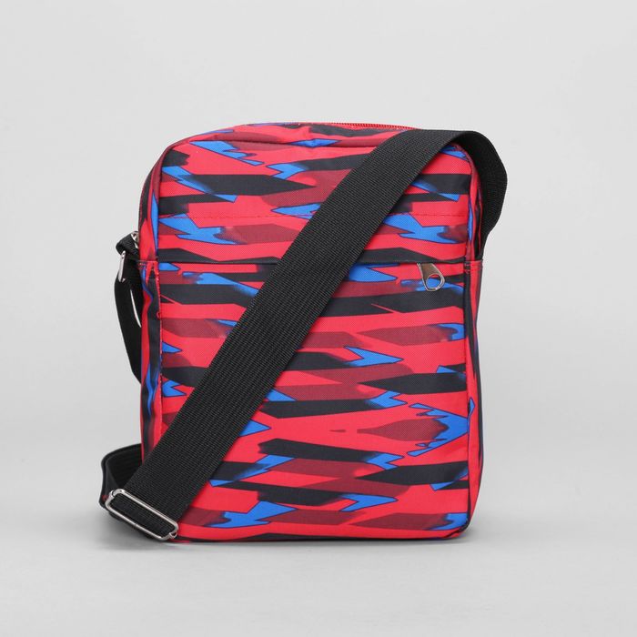 Сумка мол Пламя, 18*5*23, 1 отд, 2 н/кармана, регул ремень, красный/синий