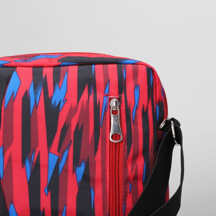 Сумка мол Пламя, 18*5*23, 1 отд, 2 н/кармана, регул ремень, красный/синий