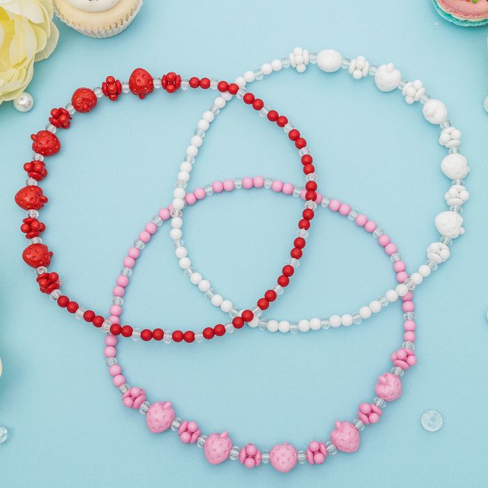 Бусы детские "Выбражулька" клубнички, цвет микс
