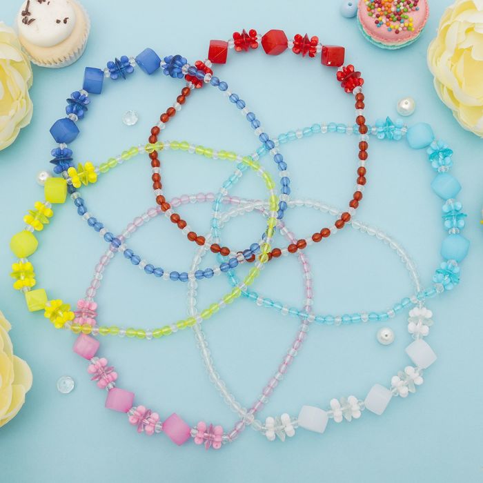 Бусы детские "Выбражулька" кубики, цвет микс