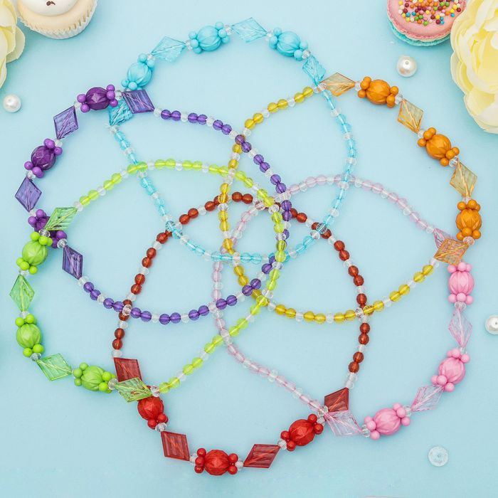 Бусы детские "Выбражулька" ромб хрустальный, цвет микс