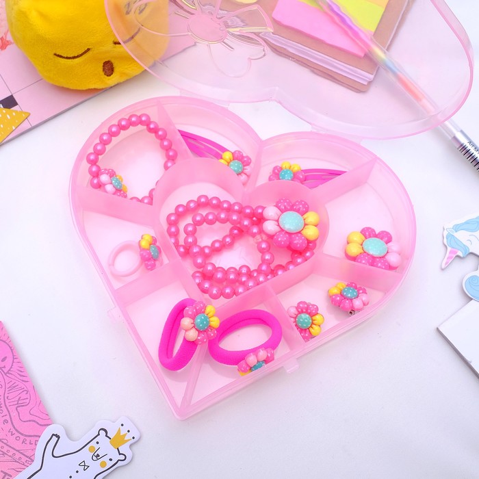 Набор детский "Выбражулька" 9 предметов в коробочке "Сердечко", цвет МИКС, форма МИКС