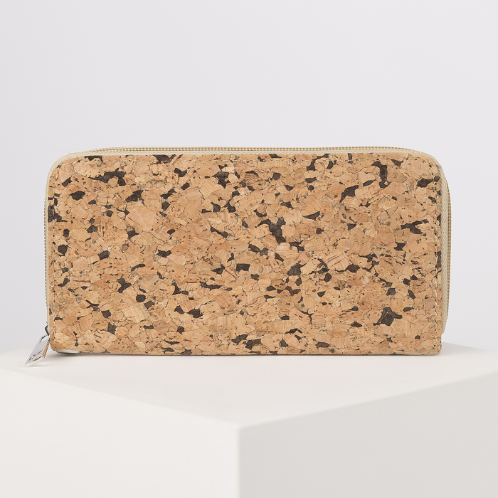 Кошелёк женский на молнии, 2 отдела, отдел для монет, карт, цвет бежевый