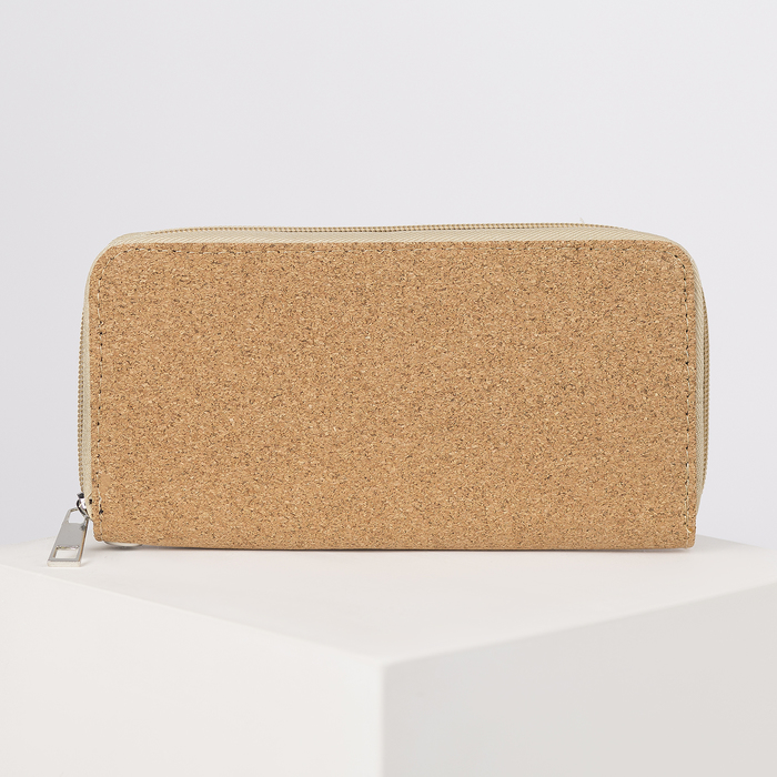 Кошелёк женский на молнии, 2 отдела, отдел для монет, карт, цвет бежевый